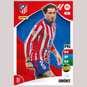 GIMÉNEZ – Atlético de Madrid – Nº42 – Adrenalyn XL 24 25 – Panini