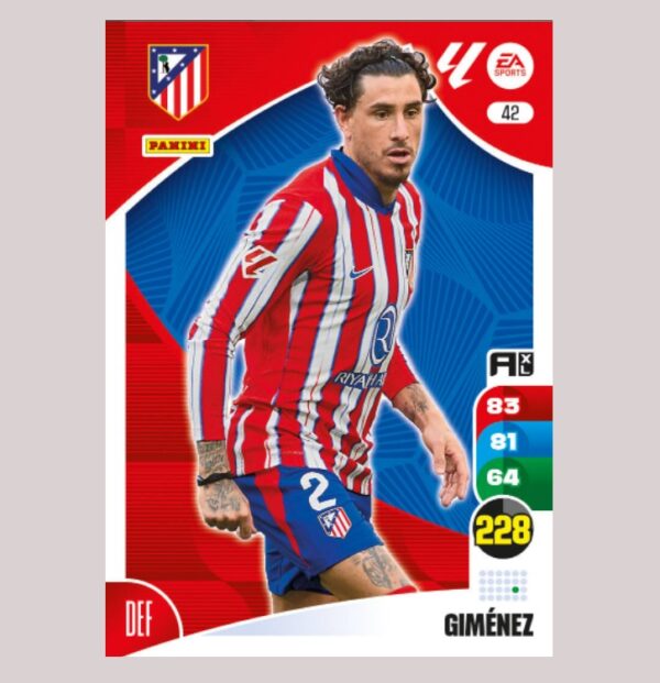 GIMÉNEZ – Atlético de Madrid – Nº42 – Adrenalyn XL 24 25 – Panini