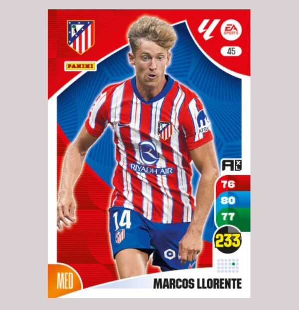 MARCOS LLORENTE – Atlético de Madrid – Nº45 – Adrenalyn XL 24 25 – Panini