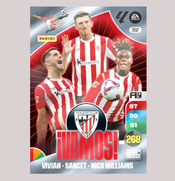 ATHLETIC CLUB BILBAO - ¡VAMOS! - Vivian / Sancet / Nico Williams - Nº362 - Adrenalyn XL 24/25 - Panini