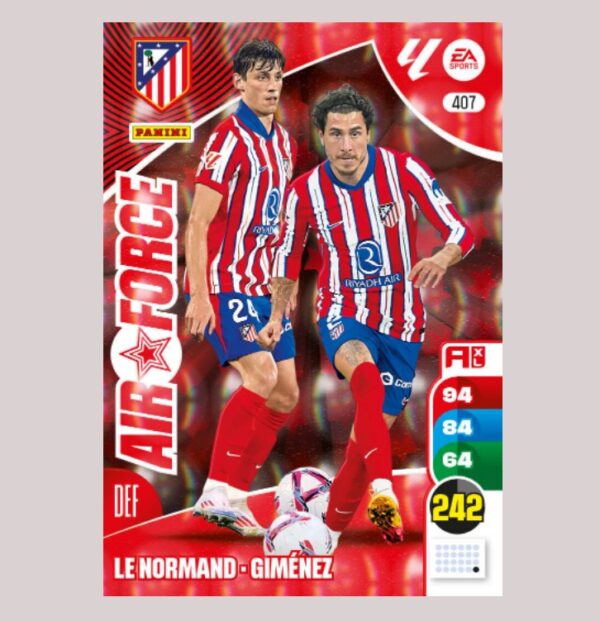 ATLÉTICO DE MADRID - AIR FORCE - Le Normand / Giménez - Nº407 - Adrenalyn XL 24/25 - Panini