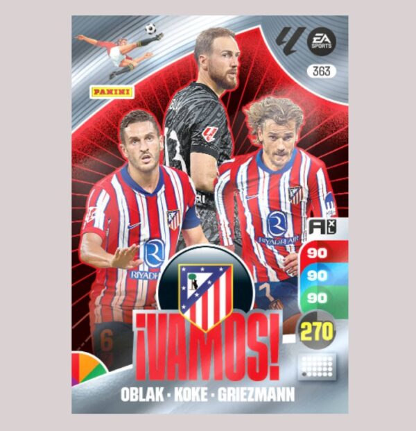 ATLÉTICO DE MADRID - ¡VAMOS! - Oblak / Koke / Griezmann - Nº363 - Adrenalyn XL 24/25 - Panini