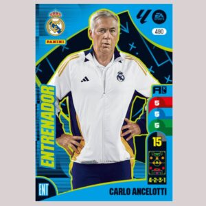 CARLO ANCELOTTI - ENTRENADOR - Real Madrid - Nº490 - Adrenalyn XL 24/25 - Panini
