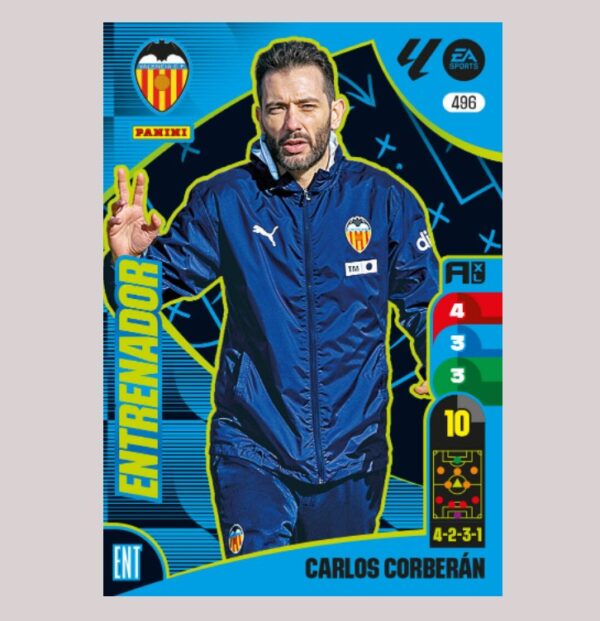 CARLOS CORBERÁN - ENTRENADOR - Valencia CF - Nº496 - Adrenalyn XL 24/25 - Panini