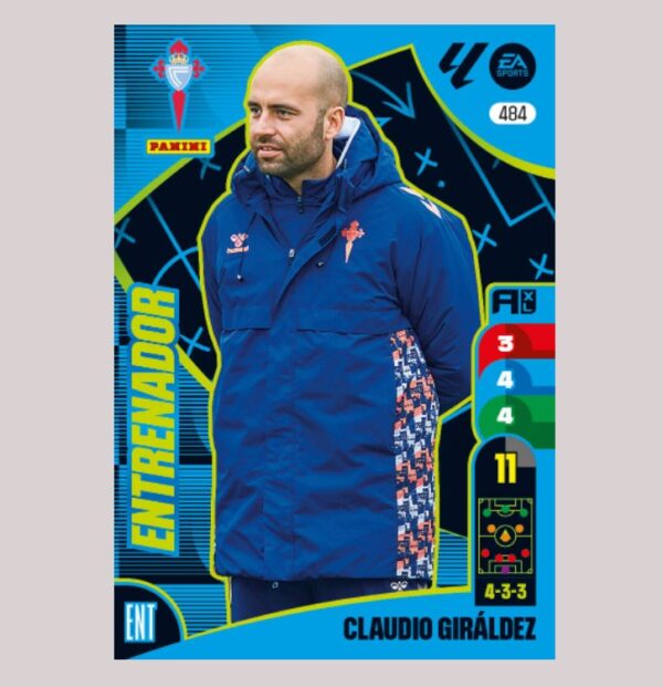 CLAUDIO GIRÁLDEZ - ENTRENADOR - RC Celta - Nº484 - Adrenalyn XL 24/25 - Panini