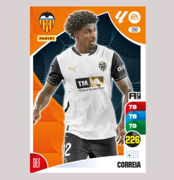 CORREIA - Valencia CF - Nº310 - Adrenalyn XL 24/25 - Panini