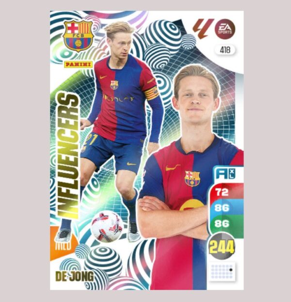 DE JONG - INFLUENCERS - FC Barcelona - Nº418 - Adrenalyn XL 24/25 - Panini