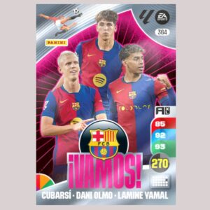 FC BARCELONA - ¡VAMOS! - Cubarsí / Dani Olmo / Lamine Yamal - Nº364 - Adrenalyn XL 24/25 - Panini