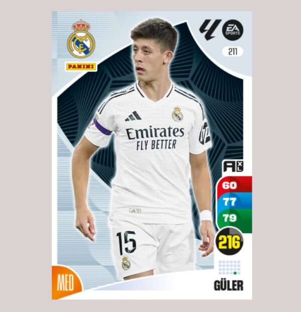 GÜLER - Real Madrid - Nº211 - Adrenalyn XL 24 25 - Panini