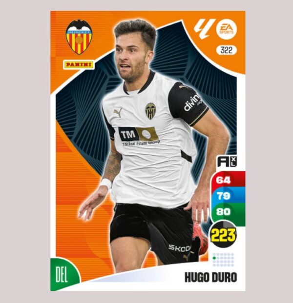 HUGO DURO - Valencia CF - Nº322 - Adrenalyn XL 24/25 - Panini