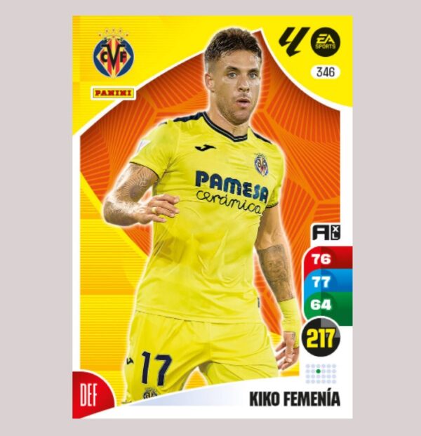 KIKO FEMENÍA - Villarreal CF - Nº346 - Adrenalyn XL 24/25 - Panini