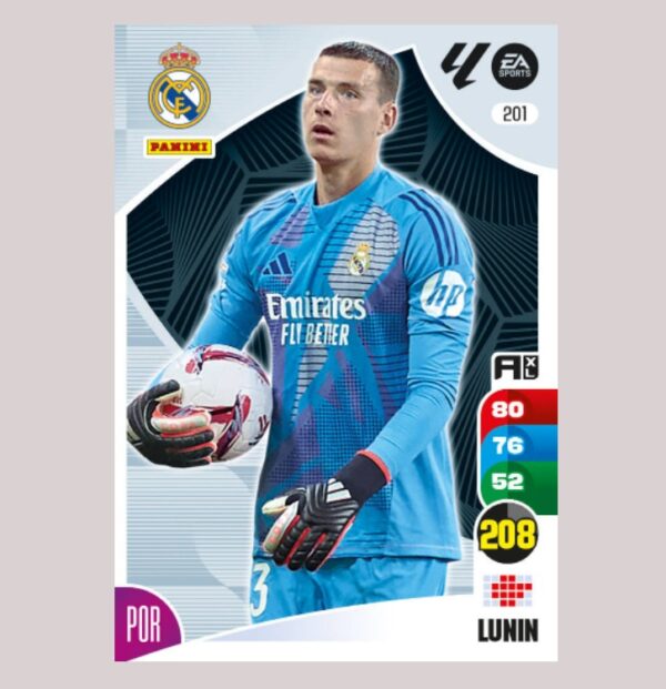 LUNIN - Real Madrid - Nº201 - Adrenalyn XL 24 25 - Panini