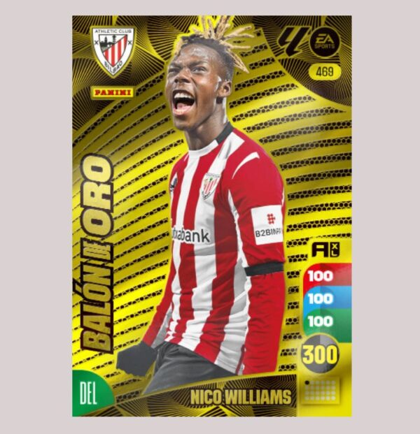 NICO WILLIAMS - BALÓN DE ORO - Athletic Club Bilbao - Nº469 - Adrenalyn XL 24/25 - Panini