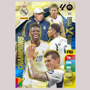 REAL MADRID - CHAMPIONS - Ancelotti / Modric / Vinícius / Bellingham / Kroos - Nº468 - Adrenalyn XL 24/25 - Panini