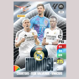 REAL MADRID - ¡VAMOS! - Courtois / Fede Valverde / Vinícius - Nº372 - Adrenalyn XL 24/25 - Panini