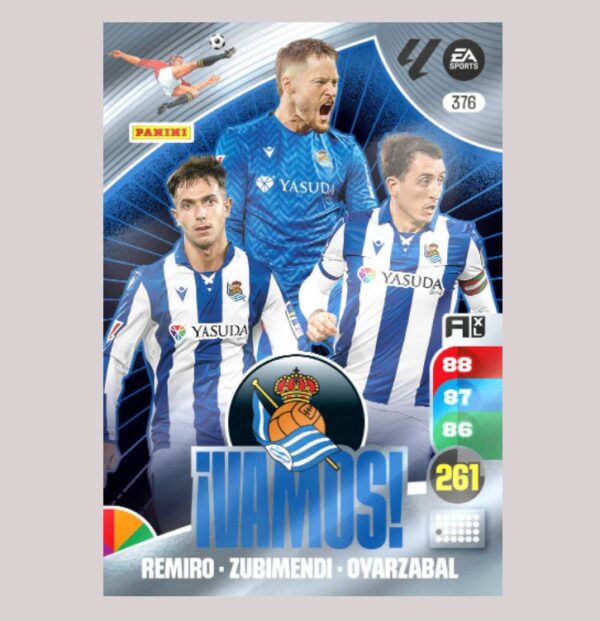 REAL SOCIEDAD - ¡VAMOS! - Remiro / Zubimendi / Oyarzabal - Nº376 - Adrenalyn XL 24/25 - Panini