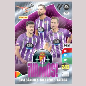 REAL VALLADOLID CF - ¡VAMOS! - Javi Sánchez / Kike Pérez / Latasa - Nº379 - Adrenalyn XL 24/25 - Panini