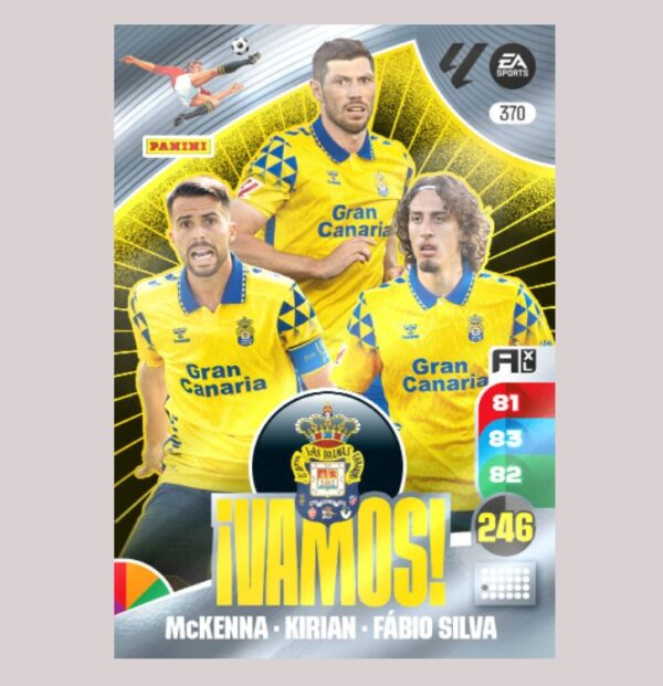 UD LAS PALMAS - ¡VAMOS! - McKenna / Kirian / Fábio Silva - Nº370 - Adrenalyn XL 24/25 - Panini