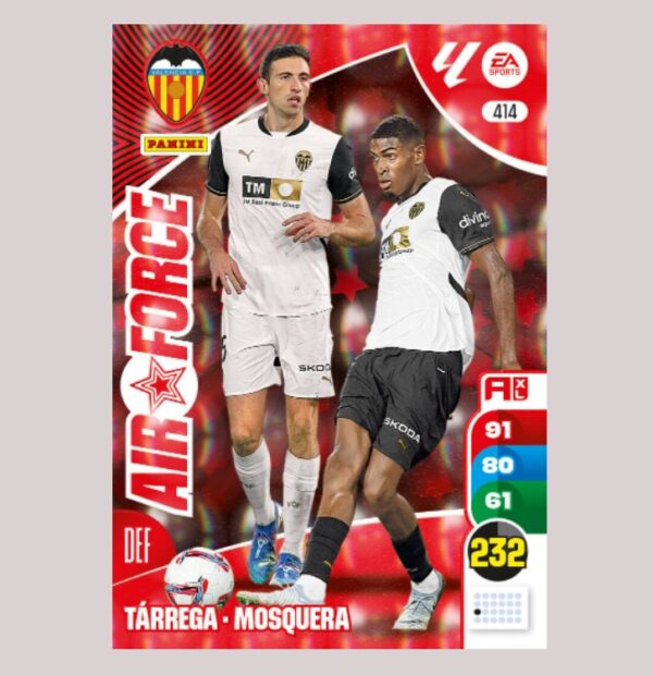 VALENCIA CF - AIR FORCE - Tárrega / Mosquera - Nº414 - Adrenalyn XL 24/25 - Panini