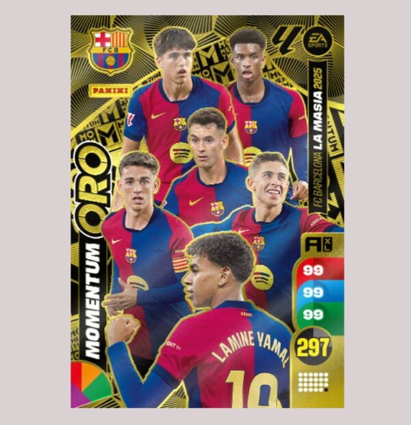 MOMENTUM ORO - Cubarsí / Balde / Casadó / Gavi / Fermín López / Lamine Yamal - FC Barcelona - Adrenalyn XL 24/25 - Panini